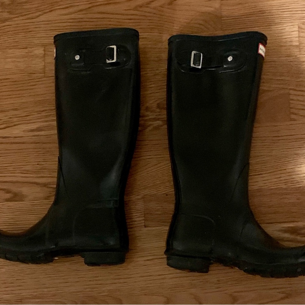 Hunter Classic Gloss Black Tall Rain All Weather boots Women’s US 7 EXCELLENT - Picture 12 of 13